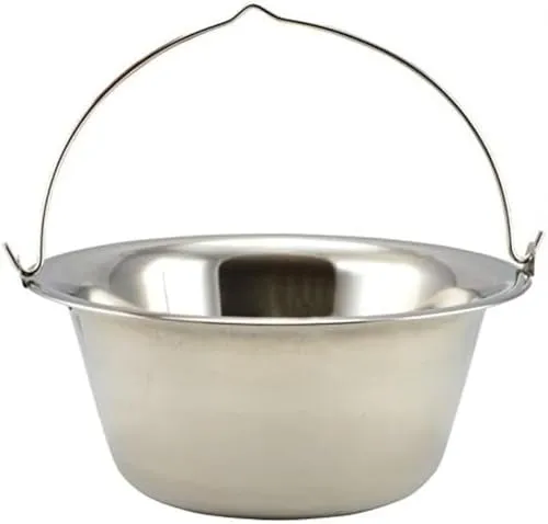 Perfect Home Gulaschkessel, 14 Liter, Edelstahl, Silber, Klassisch, Traditionelle ungarische Handwerkskunst und Eignung für offenes Feuer