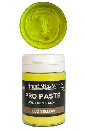 Trout Master Forellenpaste zum Forellenangeln 60g Pro Paste Teig, Farbe/Aroma:Fluoro Yellow/Fish