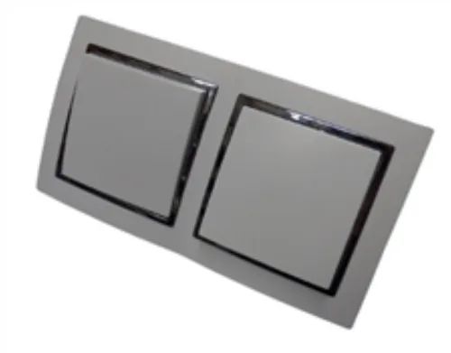 Levina S 2-er Wechsel Schalter weiss silberner Rand / -#9389