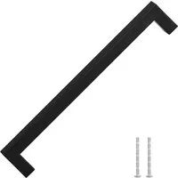 vidaXL Möbelgriffe 5 Stk Schwarz 224 mm Edelstahl - Elegante Möbelgriffe aus robustem Edelstahl mit Pulverbeschichtung. Ideal für Schränke und Schubladen, verleihen sie deinem Zuhause einen modernen Look. Zuschneidbare Schrauben sorgen für einfache Anpassung.