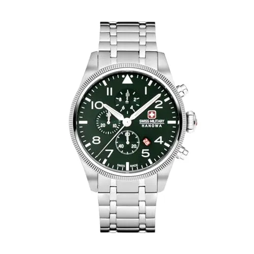 SWISS MILITARY HANOWA Thunderbolt Chrono - Elegante Herren-Armbanduhr - Chronographen mit 10 ATM Wasserresistenz, perfekt zum Schwimmen und Schnorcheln. Hochwertiges Design mit Edelstahl und Saphirglas für Langlebigkeit.