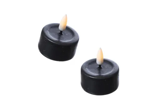 Deluxe Homeart LED-Kerze LED Teelichter Mia flackernd inkl. Batterien D: 4,1cm schwarz 2 Stück (2-tlg)
