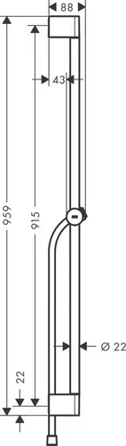 hansgrohe Unica Pulsify Brausestange 90 cm mit Halter 24401670 - Brausestangen, elegante mattschwarze Oberfläche und vielseitige Anpassungsmöglichkeiten für Ihr Badezimmer