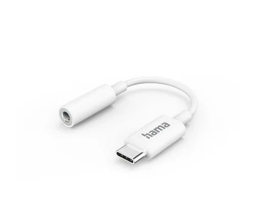 Hama Aux Adapter USB C, 3,5 mm Klinke Buchse, Weiß Audio-Adapter USB-C zu 3,5-mm-Klinke