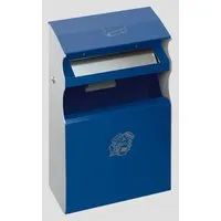 PROREGAL Eckiger Kombiascher 15 Liter aus verzinktem Stahl in Blau - Effizienter Kombiascher für öffentliche Bereiche, Büros und Gastronomie. Robuste Verarbeitung, modernes Design und einfache Handhabung machen ihn zur idealen Lösung für die Zigarettenentsorgung.