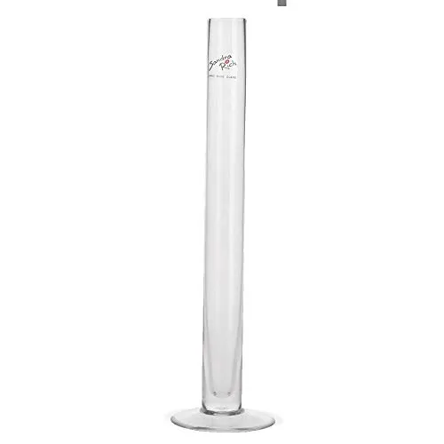matches21 Vase Glas Standfuß Dekoglas Klarglas Glasvase Blumenvase Zylinder hoch rund 1 STK - Ø 3x30 cm