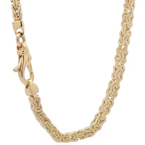 hoplo holzenplotz Goldkette Königskette Halskette Breite 3,0 mm massiv 750-18 Karat Gold, Kettenlänge:70 cm Herrenkette