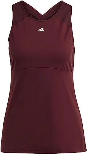 adidas Damen Studio Tank Top, shadow red/white, XL