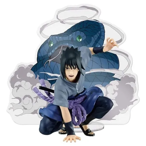 Bandai BANPRESTO Naruto Shippuden Panel Brillen Sasuke Uchiha Ver B - Actionfigur von Sasuke Uchiha, 17.8cm hoch, ideal für Anime-Fans und Sammler, neu und originalverpackt.