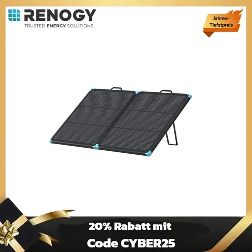 Renogy Faltbares Solarpanel 100W, N-typ Tragbar Solarmodul Faltbar IP67 320Wh