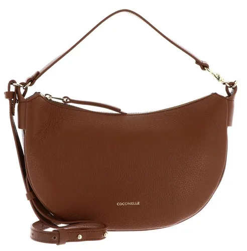 Coccinelle C-Easy Schultertasche Damen cognac - Elegante Schultertasche aus genarbtem Leder in der trendigen Farbe cognac. Ideal für den täglichen Gebrauch und stilvolle Akzente.
