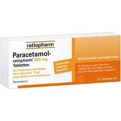 Paracetamol-ratiopharm® 500 mg Tabletten - Bewährtes rezeptfreies Schmerzmittel zur Linderung akuter Schmerzen und zur Senkung von Fieber. Ideal für den Alltag und gut verträglich.