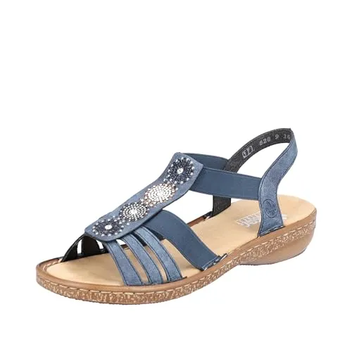 Rieker Damen Sandalen 628G9 - Wanderschuhe mit flachem Absatz, ideal für warme Tage und bequemes Gehen, aus hochwertigem Synthetik für optimalen Tragekomfort.