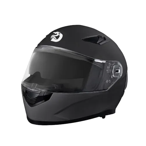 BSWAY Motorradhelm ECE 22.06 – Hochwertiger Integralhelm für Erwachsene, Vollvisier Mopedhelm Full-Face Helme mit Belüftung & Sonnenblende, Sicher & Retro-Design, Schwarz (L)