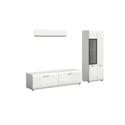 Wohnkombination Weiß, 235 cm Breite, 160 cm Höhe - Moderne Wohnkombination in Weiß, ideal für stilvolle Wohnräume. Hochwertige Materialien sorgen für Langlebigkeit. Profitieren Sie von unserem 10€ Willkommens-Gutschein bei Newsletter-Anmeldung. Kategorie: Möbel für Unterhaltungselektronik.