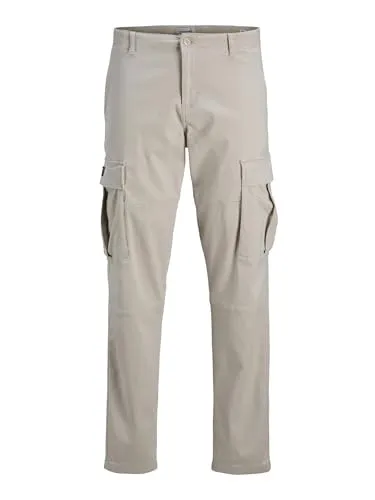 Cargohose JACK & JONES JPSTKANE BARKLEY CARGO PANT NOOS - Modische Herren-Cargohose in Moonbeam, aus 100% Baumwolle, relaxed fit und knöchellang. Pflegeleicht und vielseitig kombinierbar für die Freizeit.