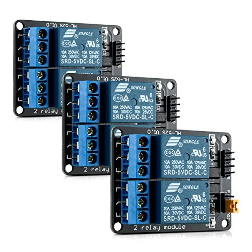 kwmobile 3X 2 Kanal Relais Modul mit 5V für Arduino