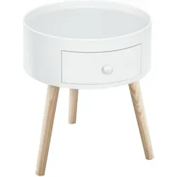 Runder Couchtisch mit Schublade in weiß von HOMCOM