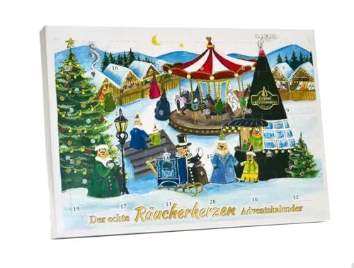 Rudolphs Schatzkiste Räucherkerzen Adventskalender mit 24 Räucherkerzen, Querformat BxHxT 22x31x3,2cm NEU Adventskalender Räucherkerzen Weihnachten Crottendorfer Geschenkset Duftkerzen