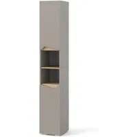 Vicco Hochschrank Marelle, Greige/Artisan-Eiche - Hochschrank mit 2 Scharniertüren, ideal für platzsparenden Stauraum. Maße: 30 x 180 cm, moderne Greige-Farbe, perfekt für jede Einrichtung.