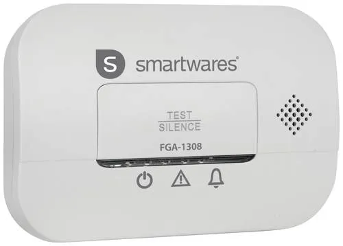 Smartwares FGA-13081 Kohlenmonoxid Melder – 10 Jahre Sensor, 85 dB Alarm - Gasmelder mit 10 Jahren Lebensdauer und lauten 85 dB Alarm für sicheren Schutz vor Kohlenmonoxid. Ideal für Heizungsräume und einfache Installation.