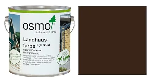 Osmo Landhausfarbe Dunkelbraun 2,50 l - Wetterbeständig und langlebig - Lacke: Osmo Landhausfarbe Dunkelbraun 2,50 l, ideal für den Außenbereich, bietet hervorragenden Schutz und eine natürliche Optik.