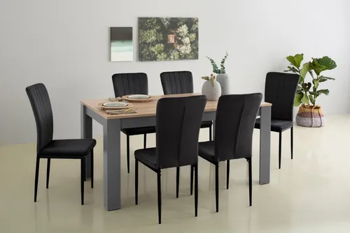 Home affaire Essgruppe Bergamo 7-tlg. Set - Moderne Essgruppe für Ihr Speisezimmer, bestehend aus 6 Stühlen und 1 Esstisch in schicker Samtoptik, ideal für gesellige Abende.