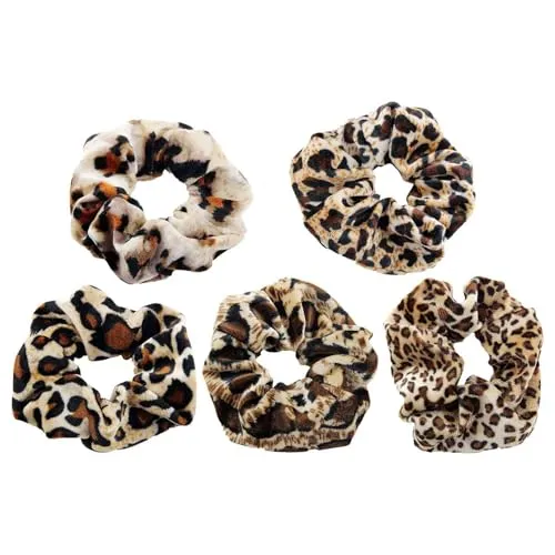 Stück Haargummis Mit Leopardenmuster, Samt-Haargummis, Retro-Haargummis, Elastische Haargummis, Pferdeschwanz-Haargummis, Haar-Accessoires 5