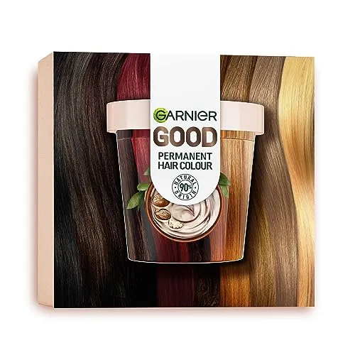 Garnier Dauerhafte Haarfarbe, Haarfärbeset für intensive und langanhaltende Haarfarbe, Coloration für bis zu 8 Wochen strahlende Farbe, Ohne Ammoniak, 4.15 Kühles Kastanienbraun, Good Refill-Kit