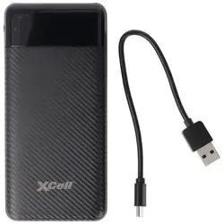 XCell Powerbank X10000 mit 10.000mAh Kapazität, schlankes Design, LED-Display, zweifacher USB-Ausgang, USB-C Ladeport