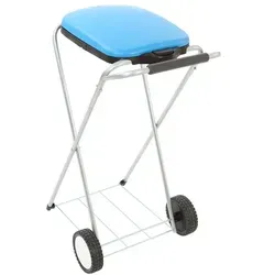 PROREGAL Klassischer Abfallsackständer mit Deckel und Rollen - Kommerzieller Abfalleimer aus verzinkten Rohren, stabil und mobil mit Rollen für einfache Handhabung, ideal für Gewerbe und Veranstaltungen.