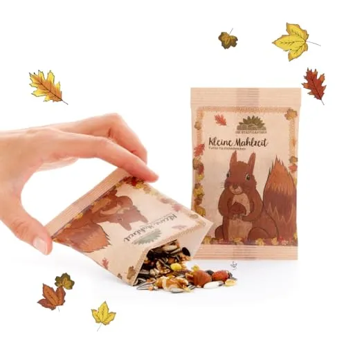 Die Stadtgärtner – Kleine Mahlzeit I Eichhörnchen-Futter I Enthält Haselnüsse, Walnüsse, Hagebutten, Rosinen & Zedernüsse I Natürliche Tiernahrung für Eichhörnchen