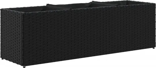 vidaXL Hochbeet mit 3 Fächern Schwarz 105x30x32 cm