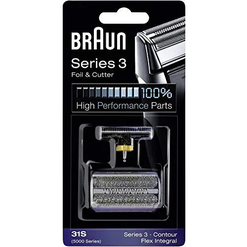 Braun Ersatzscherteil 31 S Silber, Kompatibel mit Series 3 Rasierern