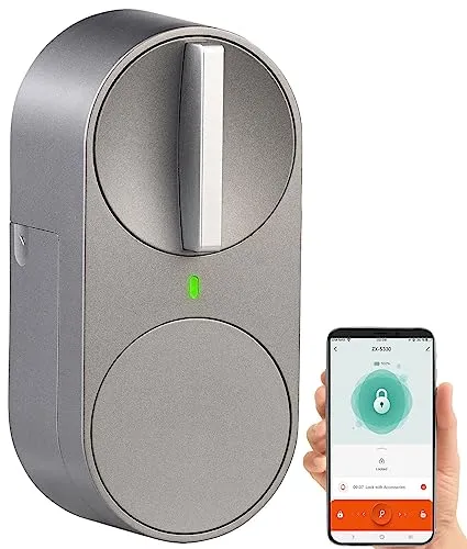 VisorTech Smart Schloss: Motorbetriebener Türschlossantrieb mit Bluetooth - Schließzylinder für einfaches Türöffnen per Smartphone, Auto-Unlock-Funktion, einfache Montage ohne Bohren und bis zu 30.000 Schließvorgänge garantiert.