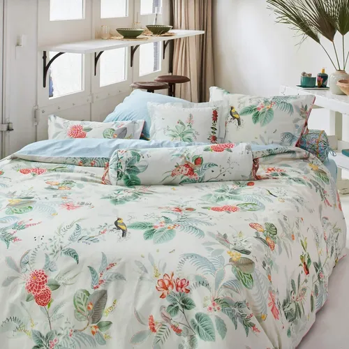 Pip Studio Bettwäsche  Baumwoll Perkal Floris in Weiß 155x220cm UVP 109,95