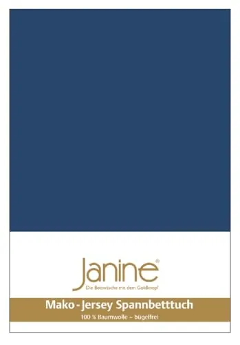 Janine Spannbettlaken MAKO-FEINJERSEY 5007 - Bettlaken aus 100% Baumwolle, geeignet für Matratzen bis 26 cm Höhe, pflegeleicht und maschinenwaschbar bis 60°C, ideal für einen erholsamen Schlaf.