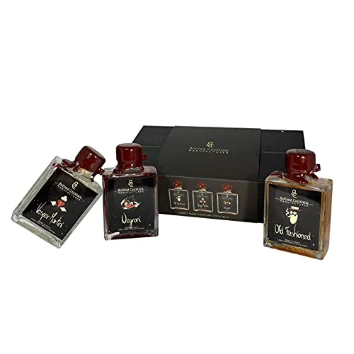 Bottled Cocktails 3er Set Fertigcocktails Negroni (24,13% Vol) Old Fashioned (23,96% Vol) Vesper Martini (24,13% Vol) je 100ml klassische Cocktails in Geschenkverpackung - [Enthält Sulf