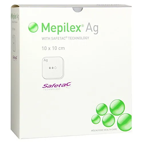 Mepilex Ag Schaumverband 10x10 cm Steril, 10 St - Effektiver Wundschutz - Erste-Hilfe-Heftpflaster & Verbandsmaterial, antibakterieller Schaumverband für eine schnelle Wundheilung und Schmerzreduktion.