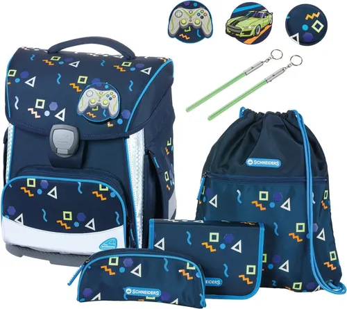 Schneiders 78047-072 Schulranzen Toolbag Plus Level One - 8-teiliges Set - Schultaschen-Set mit ergonomischem Design und hohem Tragekomfort, inklusive Sportbeutel und Federmäppchen, ideal für Schule und Freizeit.