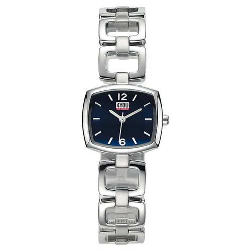 4YOU Damen Armbanduhr 4.4405 Armband Edelstahl Zifferblatt dunkelblau UVP 79,-