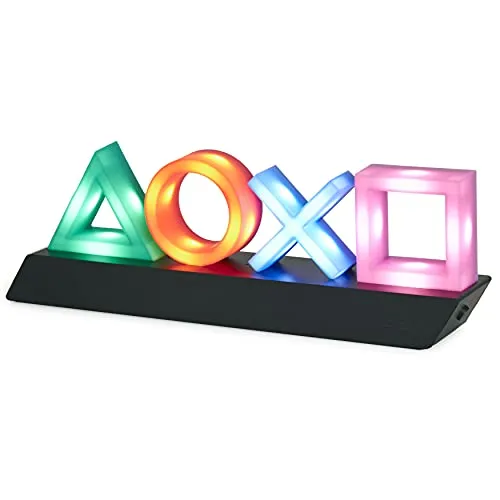 Playstation Icons Light Nachtlicht - Moderne LED-Nachtlampe in Schwarz, ideal für Gamer und stimmungsvolle Beleuchtung im Wohnzimmer, Schlafzimmer oder Flur. Energieeffizient und sicher im Gebrauch.