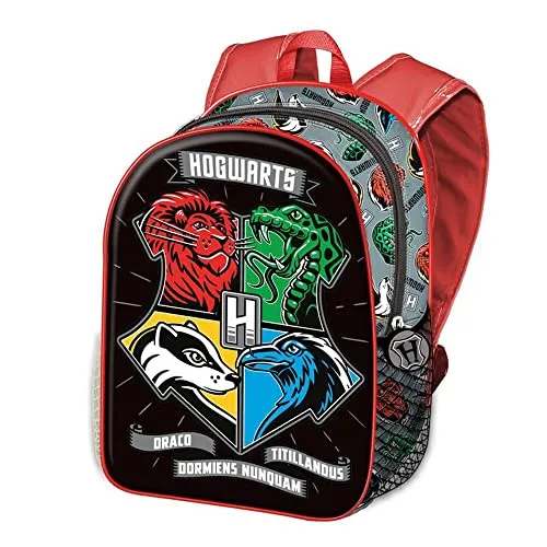 Harry Potter Dark Shield-Kleiner 3D Rucksack, Schwarz, 26 x 31 cm, Kapazität 8,5 L
