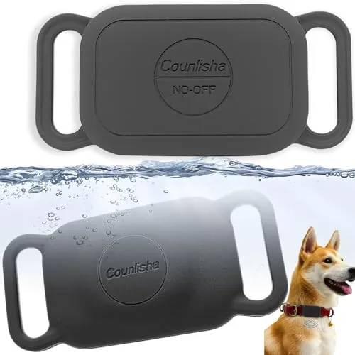 Counlisha Silikon-Halterung für Tile Pro 2024 Tracker (2 Packungen, schwarz, Wasserdicht, für Hunde und große Katzen, Befestigung am Gürtel für persönliche Nutzung)