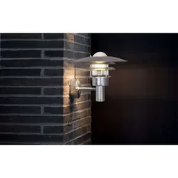 Nordlux Lønstrup Wandleuchte - dimmbar, IP44, verzinkt - Lampen für Außenbereich, klassisches Design und dimmbare Funktion für individuelle Lichtstimmung.