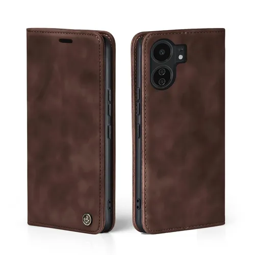 Handy Hülle für Xiaomi Redmi 13C Klapp Magnet Smartphone Cover Case Braun
