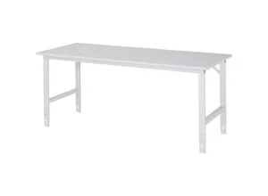 Rau Arbeitstisch Tom, höhenverstellbar - Werkstatteinrichtung mit spritzwasserfestem Melamin und manuell höhenverstellbar bis zu 32 cm, ideal für ergonomisches Arbeiten in der Werkstatt.
