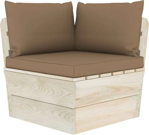 vidaXL Garten-Paletten-Ecksofa mit Kissen - Gartensofa aus imprägniertem Fichtenholz, modular und flexibel, ideal für entspannte Stunden im Freien mit hohem Komfort dank dicker Polsterung und weichen Kissen.