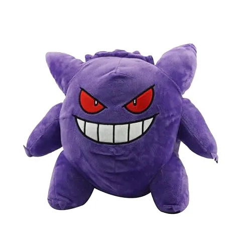 Pokemon Gengar Plüschrucksack - 34 cm - Violett - Schulranzen für Pokémon-Fans, 3D Gengar Design in hochwertigem Polyester, ideal für Schule und Freizeit.