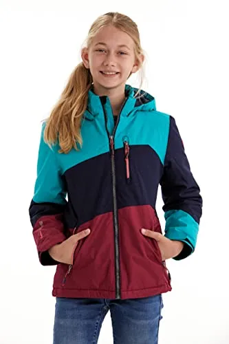 KILLTEC Lynge GRLS JCKT B - Wasserdichte Kinderjacke - Funktionsjacke für Mädchen, wasser- und winddicht mit 10.000 mm Wassersäule, kuscheliges Fleece-Futter und verstellbare Ärmel für optimalen Schutz in der kalten Jahreszeit.